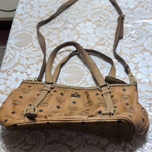 MCM Munchen Tan Leather Shoulder Bag